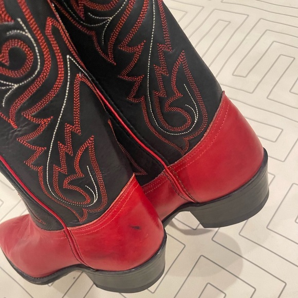 Dan Post Red and Black Cowgirl Boots - Picture 7 of 10